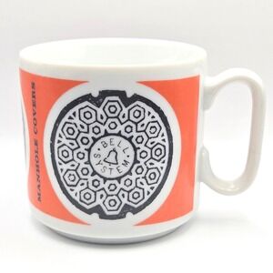 San Francisco Manhole Covers Mug Orange White Black Bell System DPW Sewer *Read*